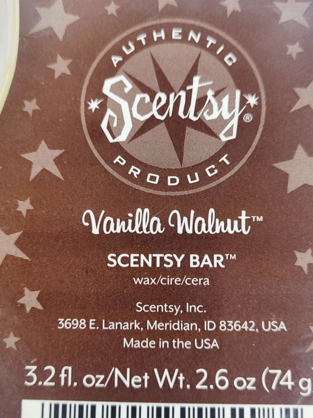Scentsy Bar Vanilla Walnut~3.2 oz~Lot of 5